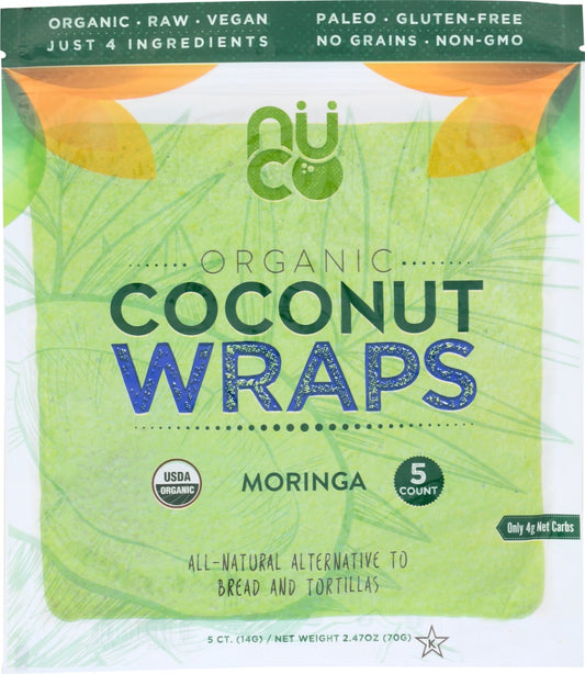 NUCO: Organic Coconut Wraps Moringa, 2.47 oz