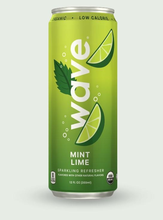 WAVE: Mint Lime Sparkling Water, 12 fo