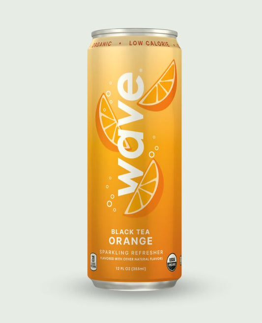 WAVE: Black Tea Orange Sparkling Water, 12 fo