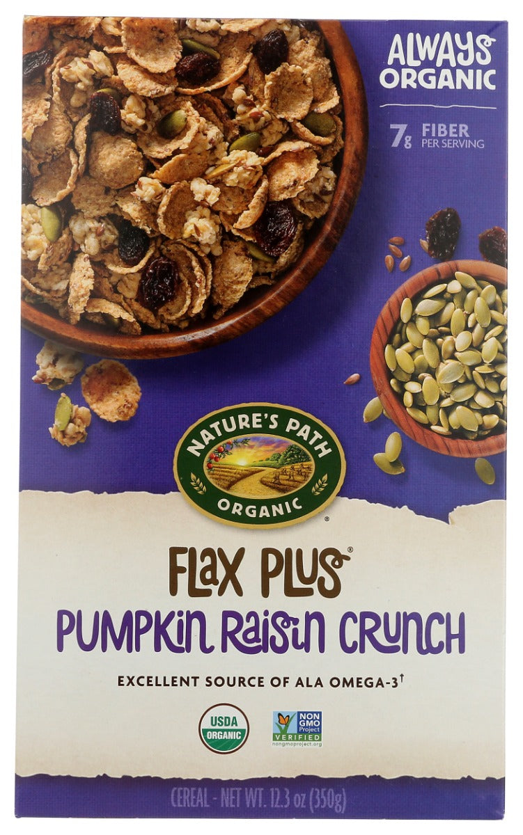 NATURES PATH: Flax Plus Pumpkin Raisin Crunch Cereal, 12.35 oz