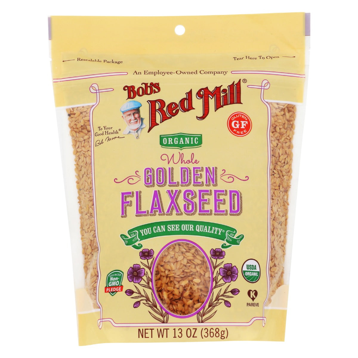 BOBS RED MILL: Organic Golden Flaxseeds, 13 oz