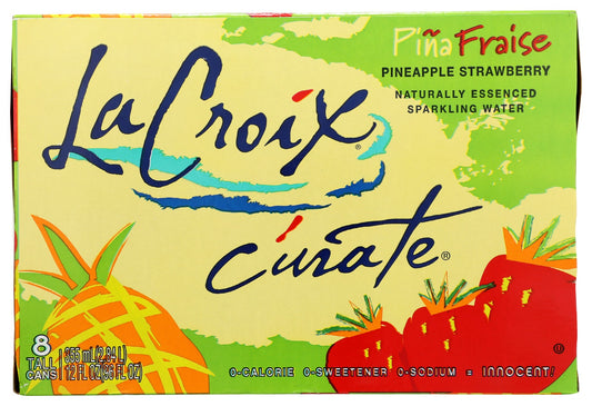 LA CROIX: Pina Fraise Flavored Sparkling Water 8Pk, 96 fo
