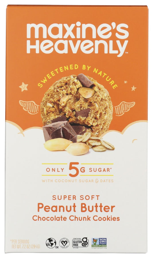 MAXINES HEAVENLY: Peanut Butter Chocolate Chunk Soft Baked Cookies, 7.2 oz
