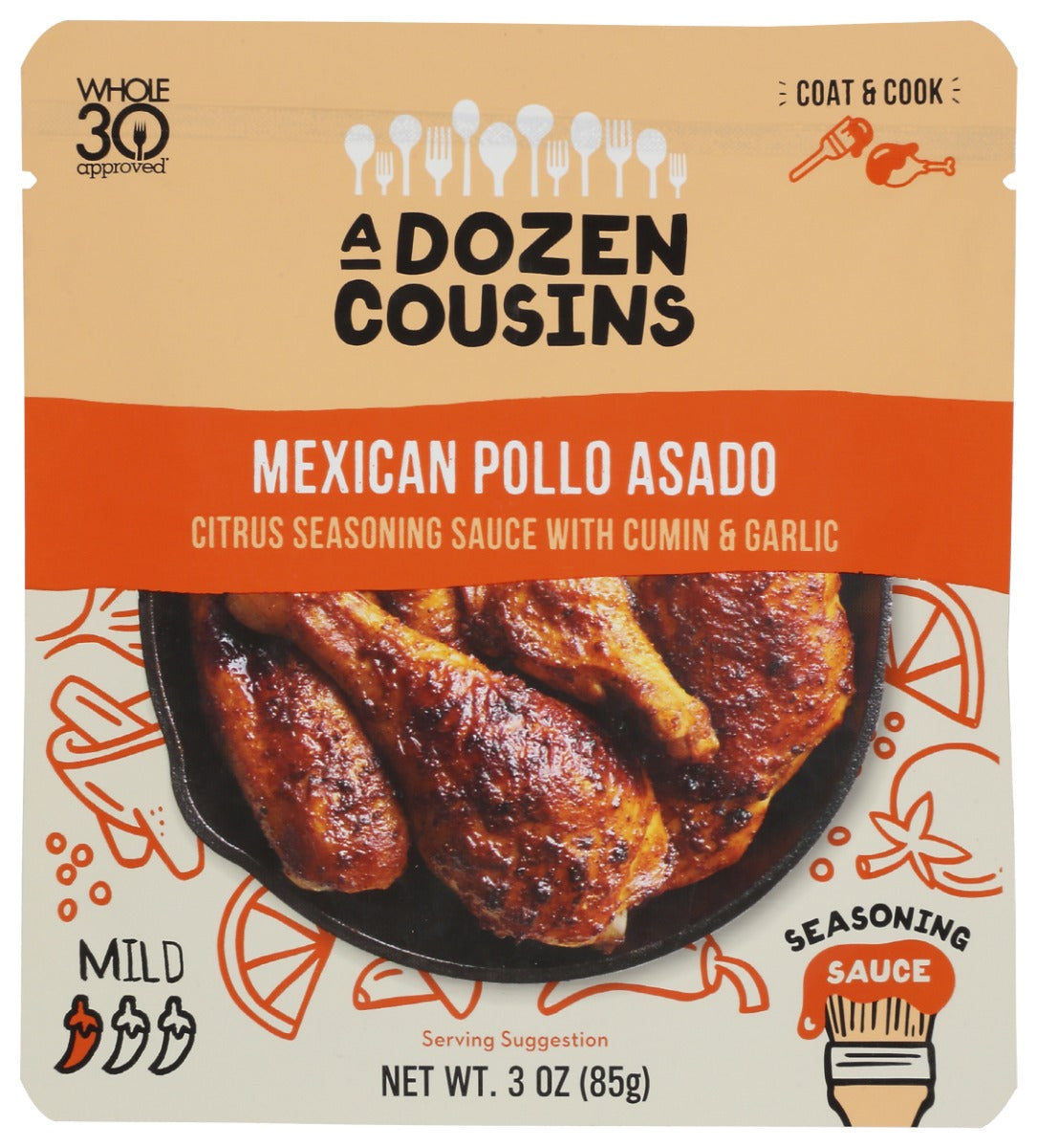 A DOZEN COUSINS: Mexican Pollo Asado Seasoning Sauce, 3 oz