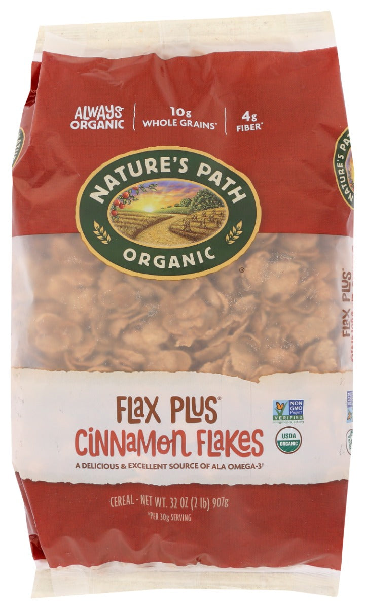 NATURES PATH: Flax Plus Cinnamon Flakes Cereal, 32 oz