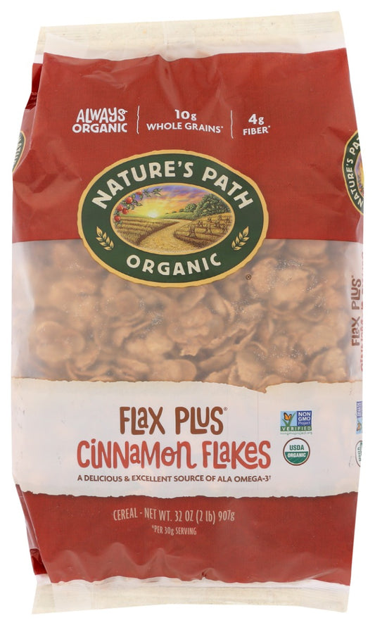 NATURES PATH: Flax Plus Cinnamon Flakes Cereal, 32 oz