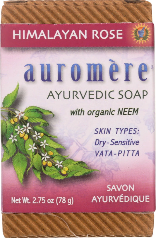 AUROMERE: Himalayan Rose Ayurvedic Soap, 2.75 oz