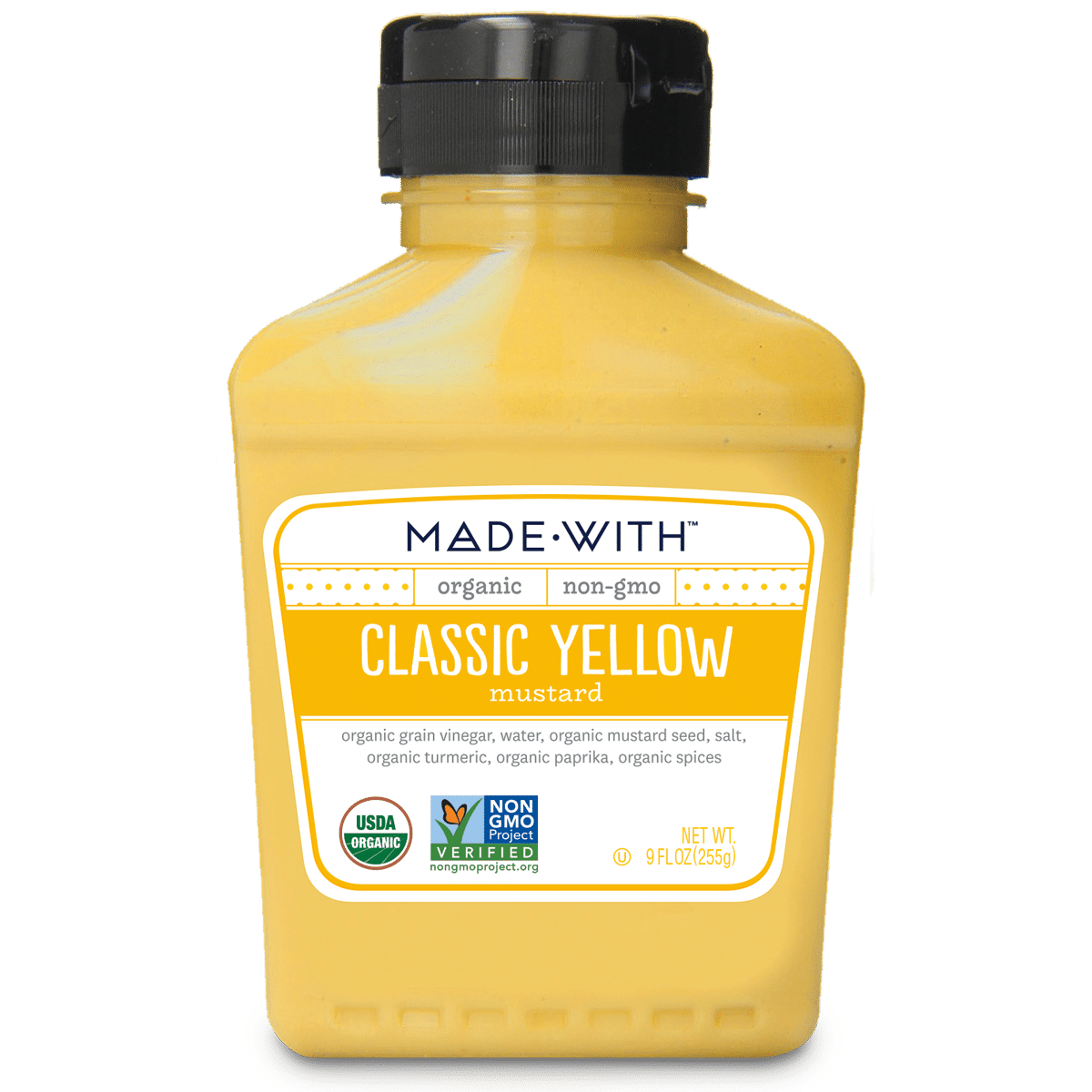 MADE WITH: Organic Classic Yellow Mustard, 9 oz