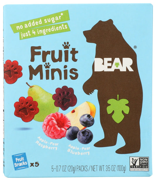 BEAR YOYO: Raspberry and Blueberry Fruit Minis, 3.5 oz