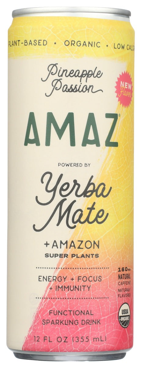 AMAZ: Yerba Mate Pineapple Passion Functional Drink, 12 fo