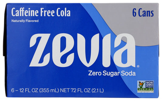 ZEVIA: Caffeine Free Cola Soda 6Pk, 72 fo