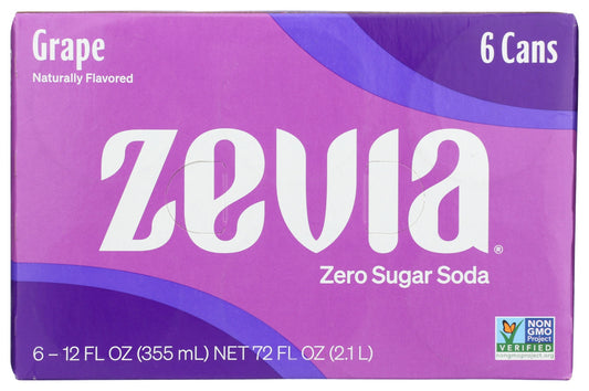 ZEVIA: Grape Soda 6Pk, 72 fo